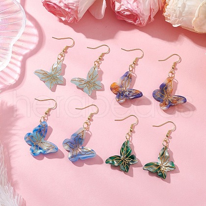 4Pair Brass Dangle Earrings EJEW-JE06348-1