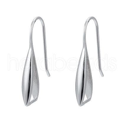Anti-Tarnish Rhodium Plated 925 Sterling Silver Earring Hooks STER-F033-41P-1