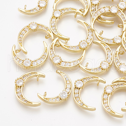 Brass Cubic Zirconia Charms KK-T035-36-1