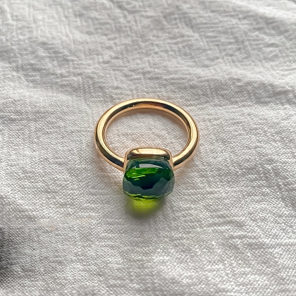 Square 304 Stainless Steel with Glass Finger Rings FS-WG8AAFA-18-1