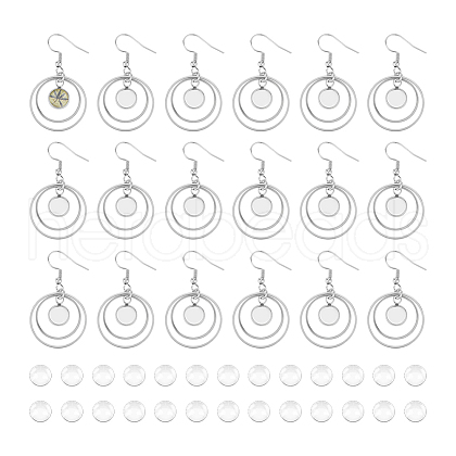 DIY Blank Dome Dangle 304 Stainless Steel Dangle Earring Making Kits EJEW-AB00052-1