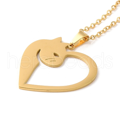304 Stainless Steel Pendant Necklaces NJEW-P283-04G-1