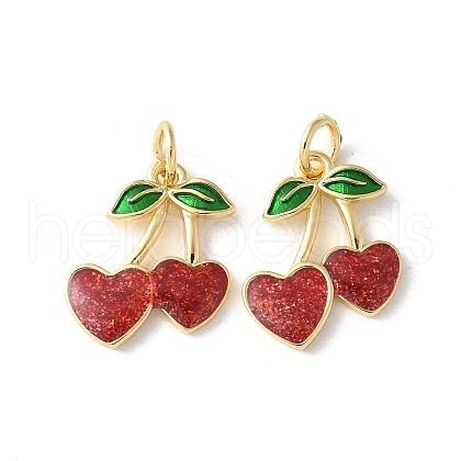 Brass Enamel Pendants KK-A252-38G-08-1