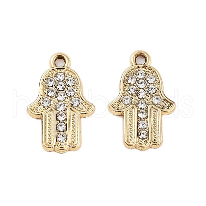 UV Plating Alloy Rhinestone Pendants ALRI-N058-02KCG-1