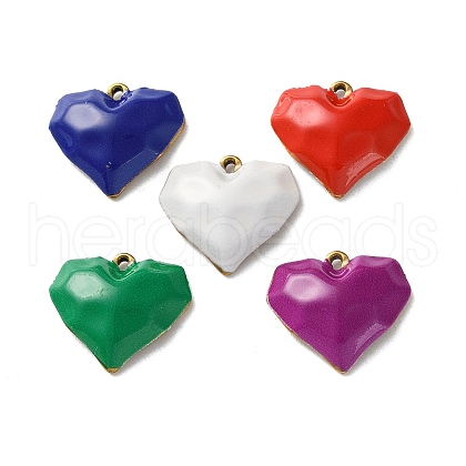 304 Stainless Steel Enamel Pendants STAS-R164-01G-1