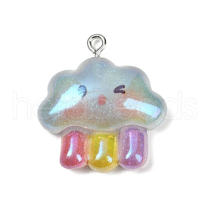 Transparent Resin Pendants RESI-R467-01P-02-1