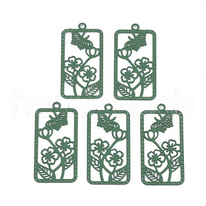 430 Stainless Steel Filigree Pendants STAS-S108-20B-1
