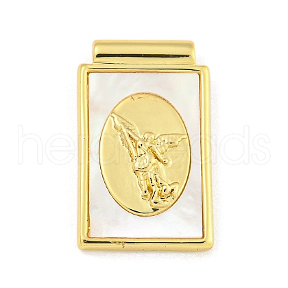 Rack Plating Brass Pave Shell Pendants KK-Z053-26G-02-1