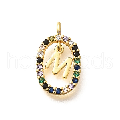 Brass Micro Pave Cubic Zirconia Pendants ZIRC-P123-01G-M02-1