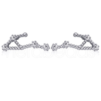 Cubic Zirconia Constellation Stud Earrings EJEW-P231-90P-10-1