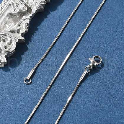 Tarnish Resistant Women's 304 Stainless Steel Snake Chain Necklaces STAS-O037-59P-1