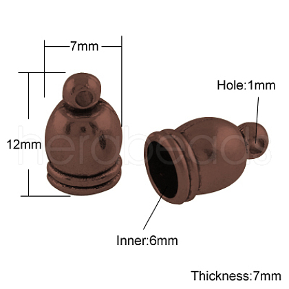Tibetan Style Cord Ends TIBE-4736-R-FF-1