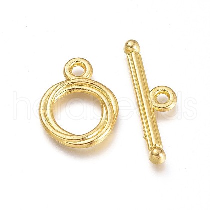 Tibetan Style Alloy Ring Toggle Clasps PALLOY-J471-22G-1