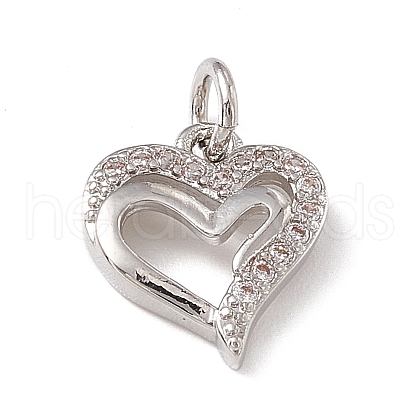 Brass Micro Pave Clear Cubic Zirconia Charms ZIRC-F132-93P-1