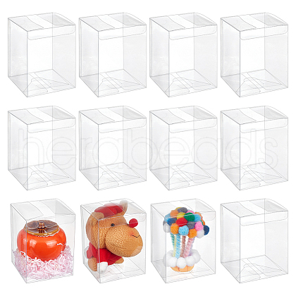 Folding Transparent PET Tea Storage Boxes CON-WH0106-08D-1
