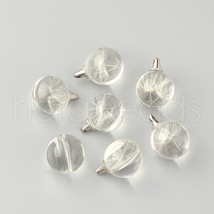 Round Alloy Glass Pendants GLAA-Q051-20mm-01P-1