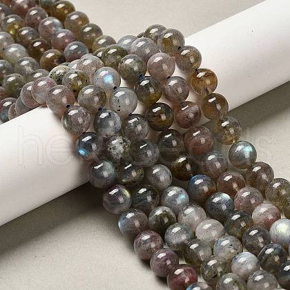Natural Labradorite Beads Strands G-C207-A01-8mm-1
