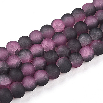 Crackle Glass Beads Strands GLAA-N009-6mm-09-1