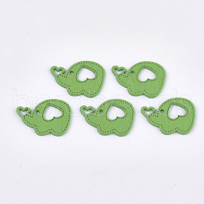 Painted Poplar Wood Pendants WOOD-T021-23D-1