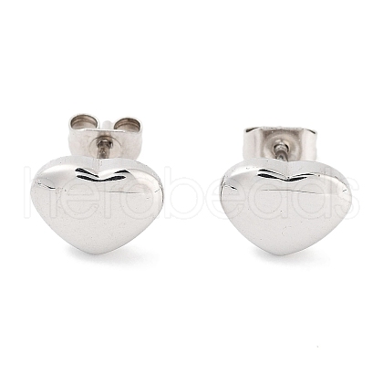 Non-Tarnish Heart 316 Surgical Stainless Steel Stud Earrings for Women EJEW-Z050-18P-1