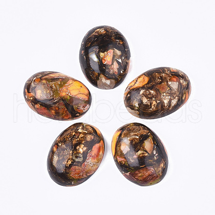 Assembled Synthetic Imperial Jasper and Bronzite  Cabochons G-S329-080H-1