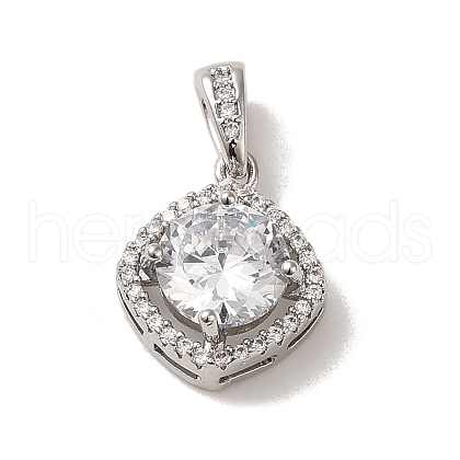 Micro Pave Cubic Zirconia Pendants KK-S351-01P-04-1