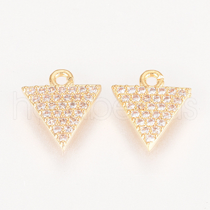 Brass Micro Pave Cubic Zirconia Charms X-ZIRC-Q002-137G-1