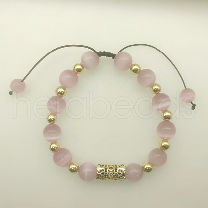 Handmade Round Cat Eye Braided Beads Bracelets PV4141-3-1