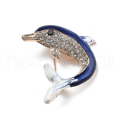 Marine Organism Alloy Rhinestone Brooches JEWB-Z034-03G-03-1