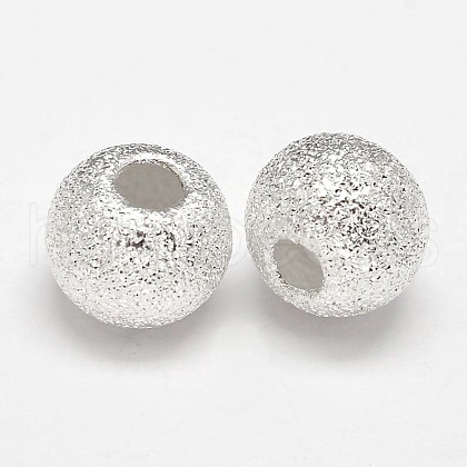 Round 925 Sterling Silver Textured Beads STER-F012-23G-1
