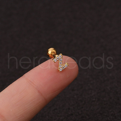 316L Surgical Stainless Steel Micro Pave Clear Cubic Zirconia Cartilage Earrings WG3A850-52-1