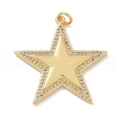 Brass Micro Pave Clear Cubic Zirconia Pendants KK-M300-08G-03-1