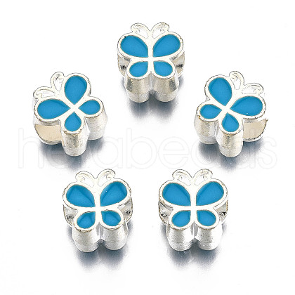 Alloy Enamel European Beads MPDL-T005-004B-RS-1