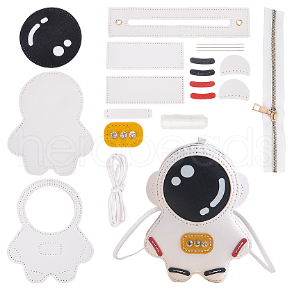 DIY Sew on PU Leather Astronaut Shaped Multi-Use Crossbody/Shoulder Bag/Backpack Making Kits DIY-WH0297-55B-1