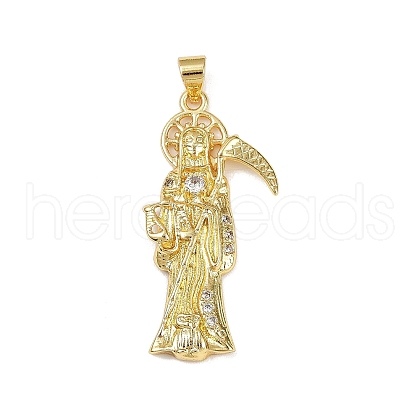 Brass Micro Pave Cubic Zirconia Pendants KK-R230-11G-1