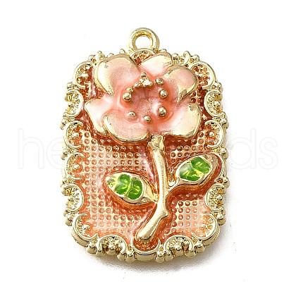 Flower Alloy Enamel Pendants ENAM-K076-07F-G-1