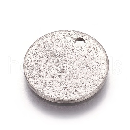 304 Stainless Steel Textured Pendants STAS-I098-01-12mm-P-1