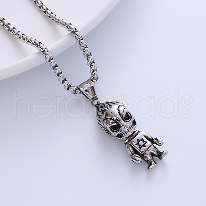 Vintage Punk Style Cartoon Demon Pendant Necklaces for Hip-hop Couples MT6736-1