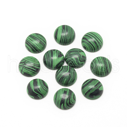 Synthetic Malachite Cabochons X-G-R416-10mm-38-1