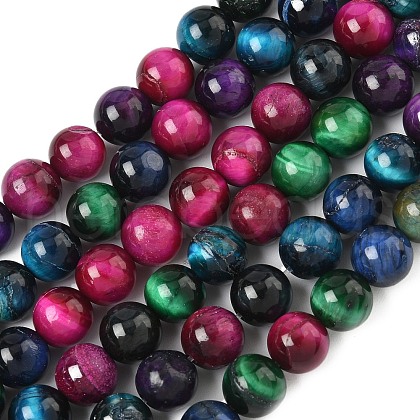 Natural Tiger Eye Beads Strands G-F591-18-8mm-06-1