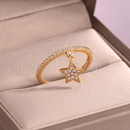 Brass Micro Pave Cubic Zirconia Finger Rings for Women SB7681-4-1