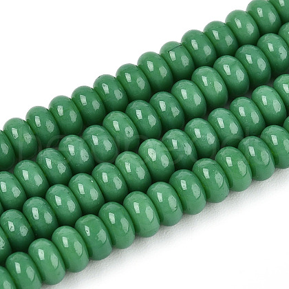 Opaque Spray Painted Glass Beads GLAA-ZX008-4mm-18C-1