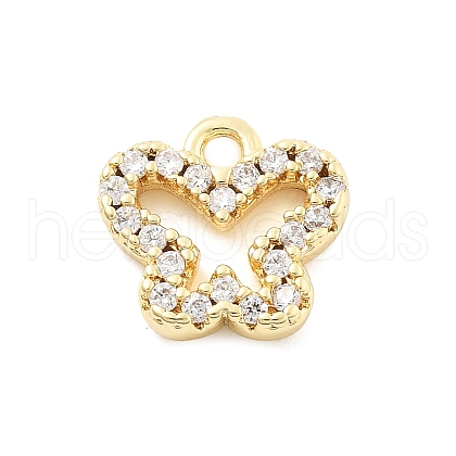 Brass Micro Pave Cubic Zirconia Charms KK-R220-02G-02-1