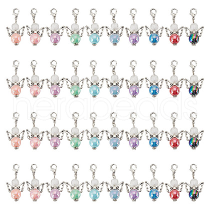 Angel Acrylic & Alloy Pendant Decoration HJEW-HY00004-1