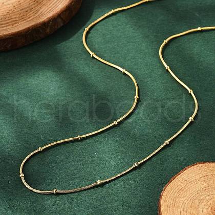 Ion Plating(IP) 304 Stainless Steel Snake Chain Necklaces X-NJEW-F248-11A-G-1