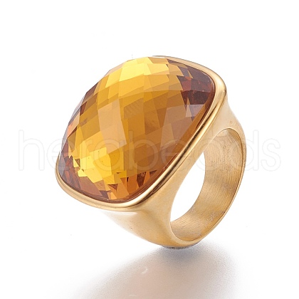 Ion Plating(IP) 304 Stainless Steel Finger Rings RJEW-E157-38G-03-1