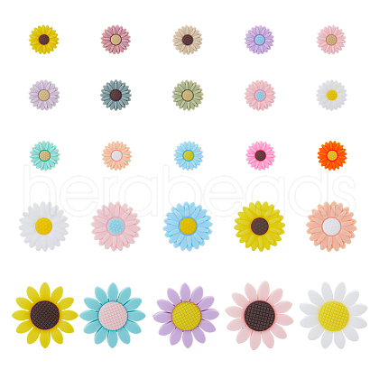 DICOSMETIC 25Pcs 25 Styles Food Grade Eco-Friendly Silicone Focal Beads SIL-DC0001-74-1