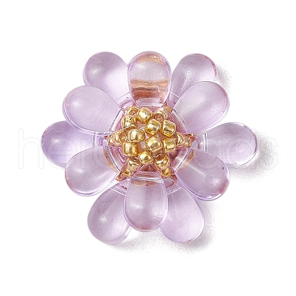 Teardrop Transparent Glass Pendants PALLOY-MZ00601-03-1