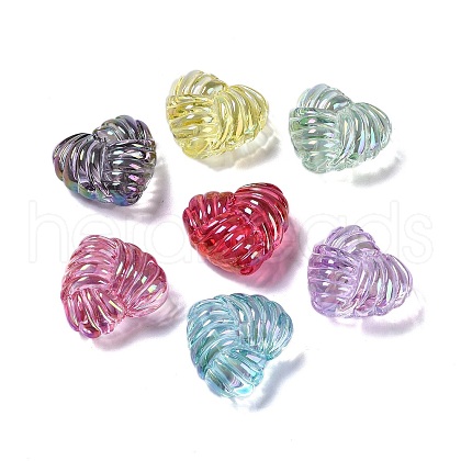 UV Plating Iridescent Acrylic Beads X-OACR-B021-05-1