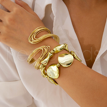 Oval Alloy & Iron & CCB Plastic Bangles Set FS-WGB93A7-02-1